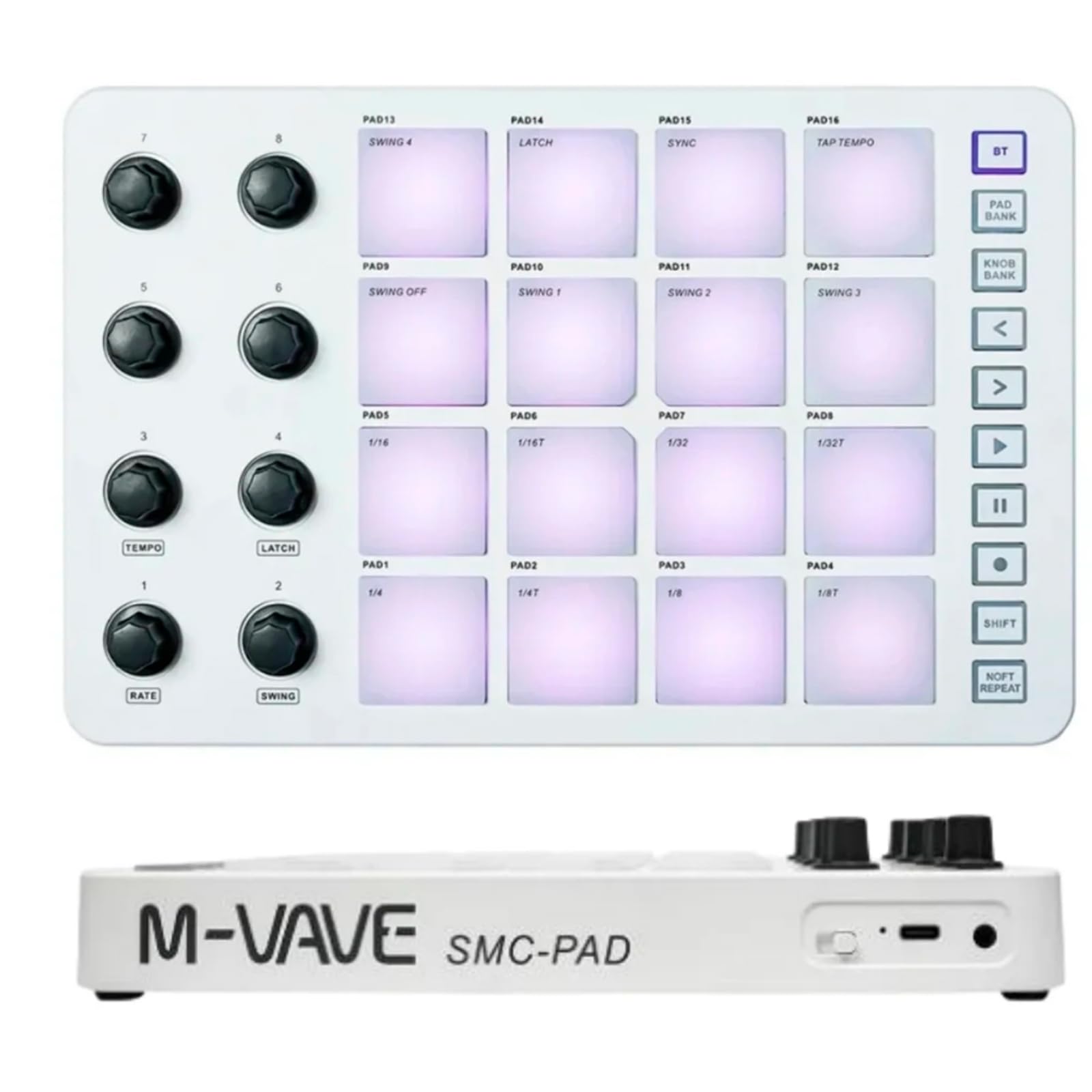 Controlador MIDI, 16 teclados MIDI retroiluminados RGB,mini pads