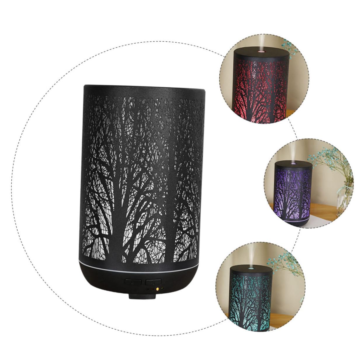 SHERCHPRY Diffusore per Ambienti 300ml Nero in Ferro Funzione Anti Elettricità Statica e Protezione Spegnimento per Yoga e Biblioteca