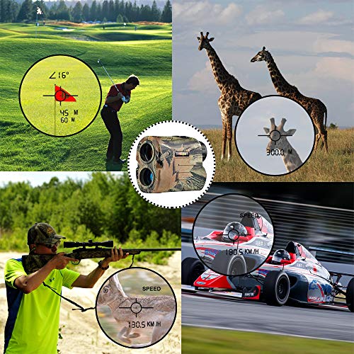 BIJIA Hunting Rangefinder - 6X 650Yards Multi-Function Laser Rangefinder for Hunting,Shooting, Golf,Camping with Slope Correction,Flag-Locking with Vibration,Speed,Angle,Scan,Distance Measure