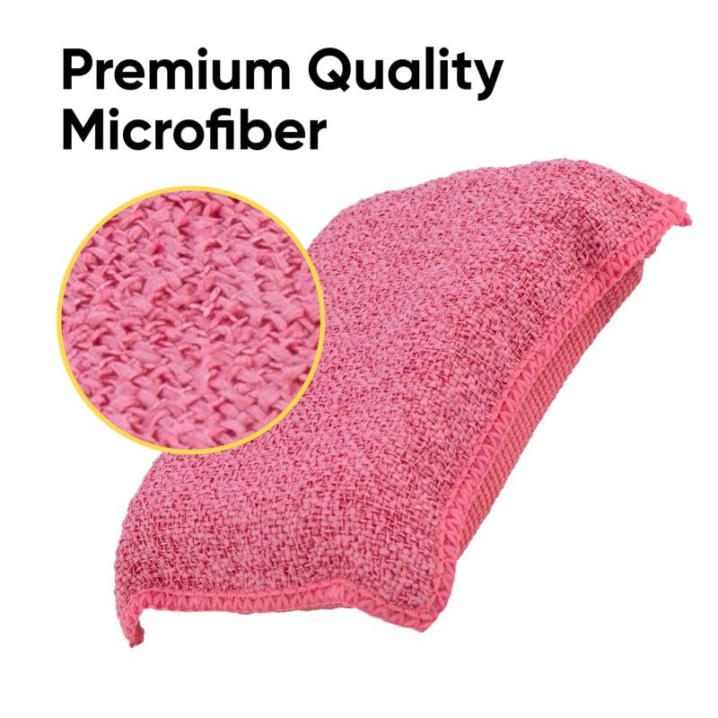 Image of Miracle Microfiber Scrubbing Sponge, Extra Scrubbing Power Kitchen Sponge, Sink, Pot, Pan and Dish Washing, Super Absorbent and Rapid Drying, Multicolor 6-Pack by Superio