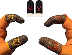 Luvas de Gaming Anti-transpiração para Celular, Controle Tátil, Sem Fios, Preto (Lobo vermelho)