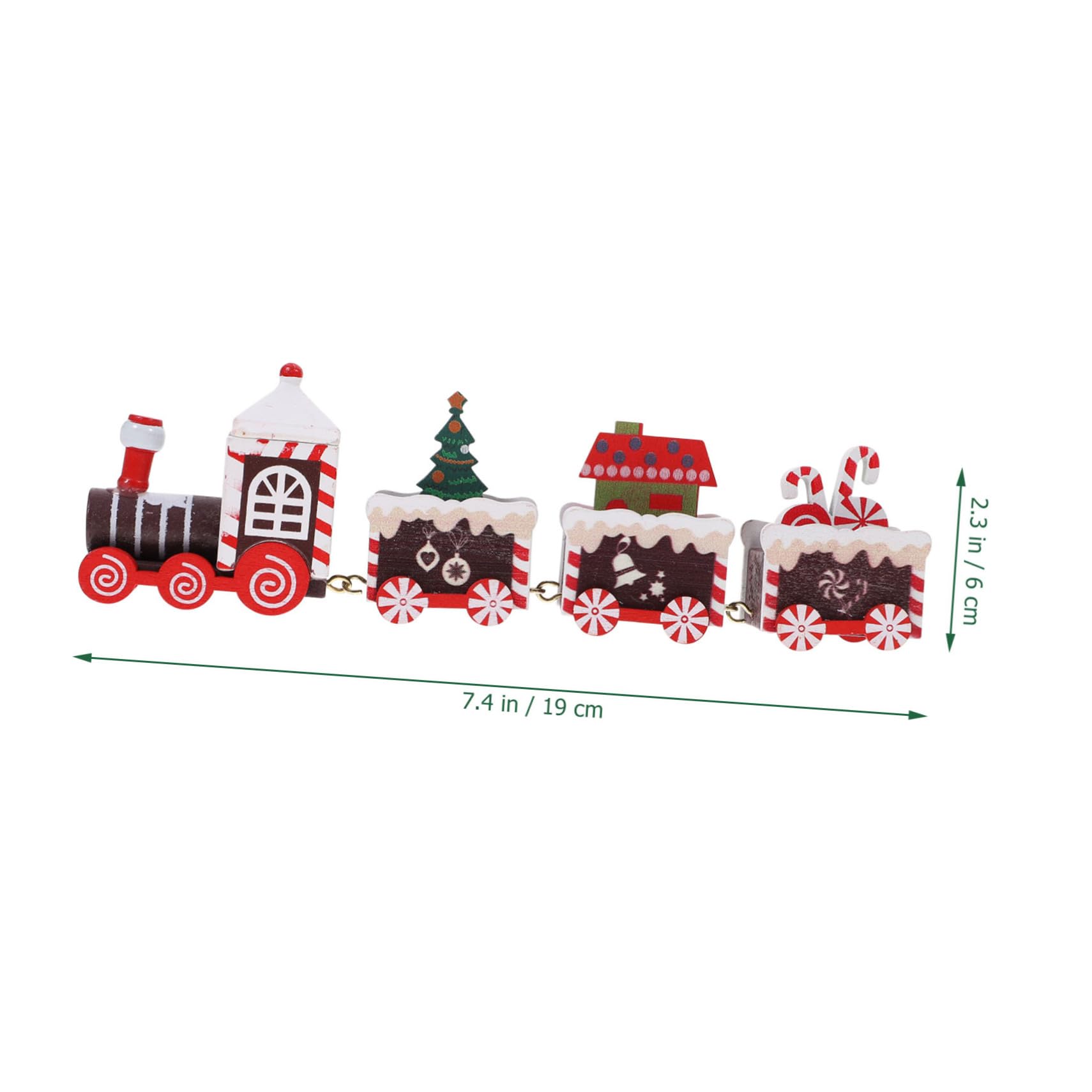 Cabilock 4 Piezas Tren de Navidad decoración Escritorio Trenes navideños decoração Adorno de Navidad Juguetes de Escritorio Manualidades navideñas de Madera Tren de Madera de Navidad