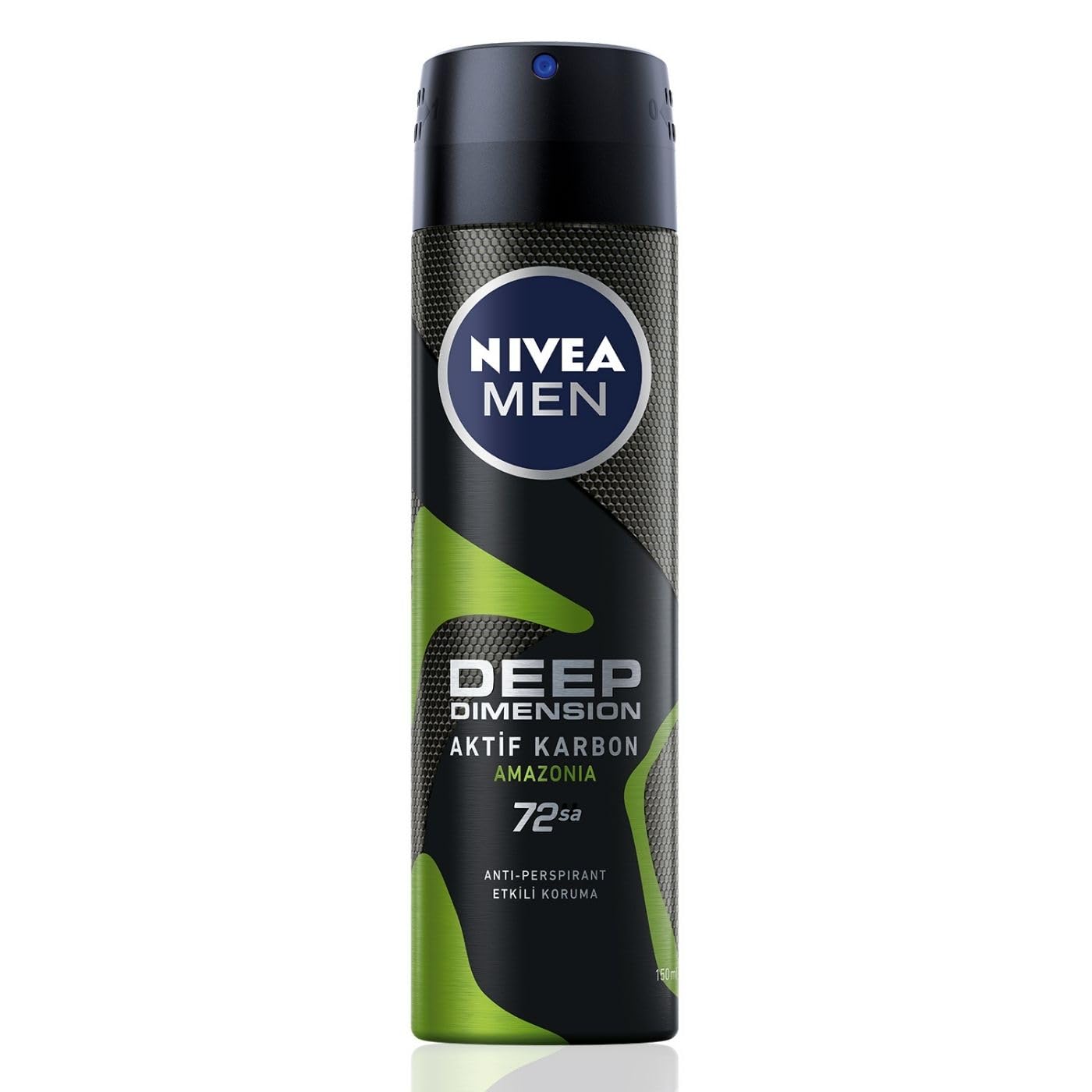 NIVEA Men Erkek Sprey Deodorant Deep Dimension Amazonia 150ml, 72 Saat Anti-perspirant Ter Koruması