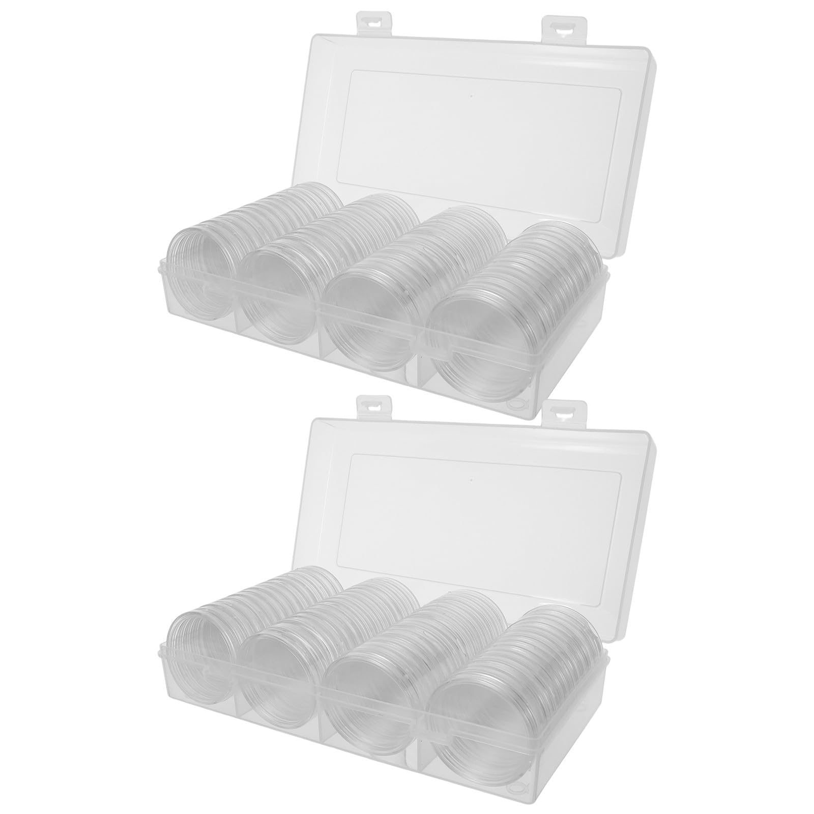 Caja organizadora de monedas de 41mm de plástico transparente y sellado