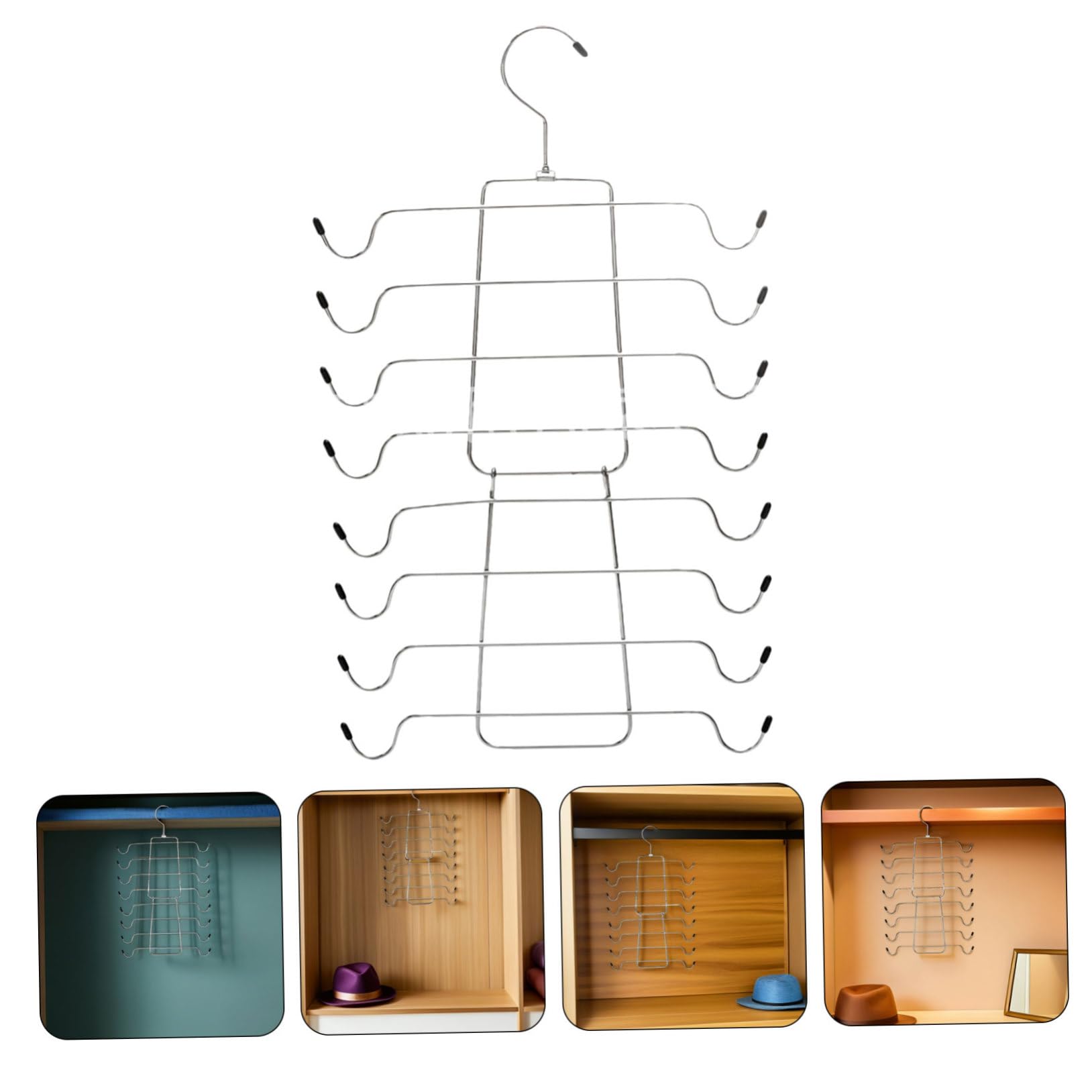 Hohopeti 4pezzi Grucce per Reggiseni Canottiere e Sciarpe Organizer Portatile e Pieghevole in Metallo Resistente Gancio Girevole Gradi per Armadi e Viaggi Salvaspazio per Lingerie da Donna