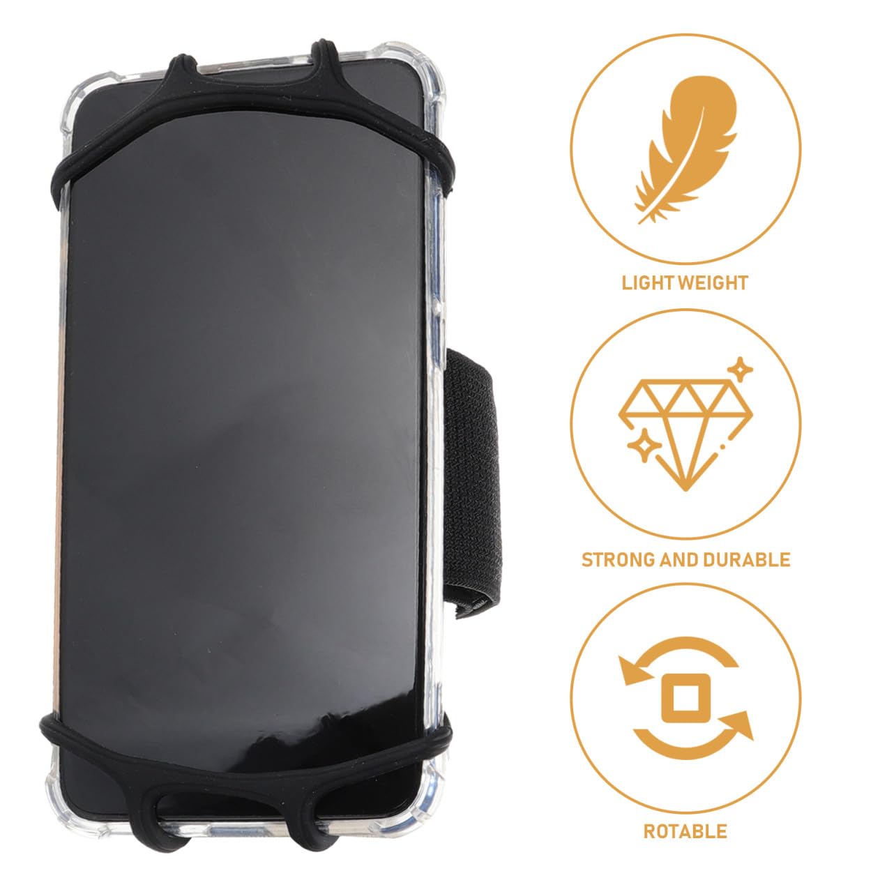 NUOBESTY 16 Pezzi braccialetto del cellulare banda di braccio del telefono cellulare chiave polso mano braccialetto universale supporto da corsa per telefono nylon Black