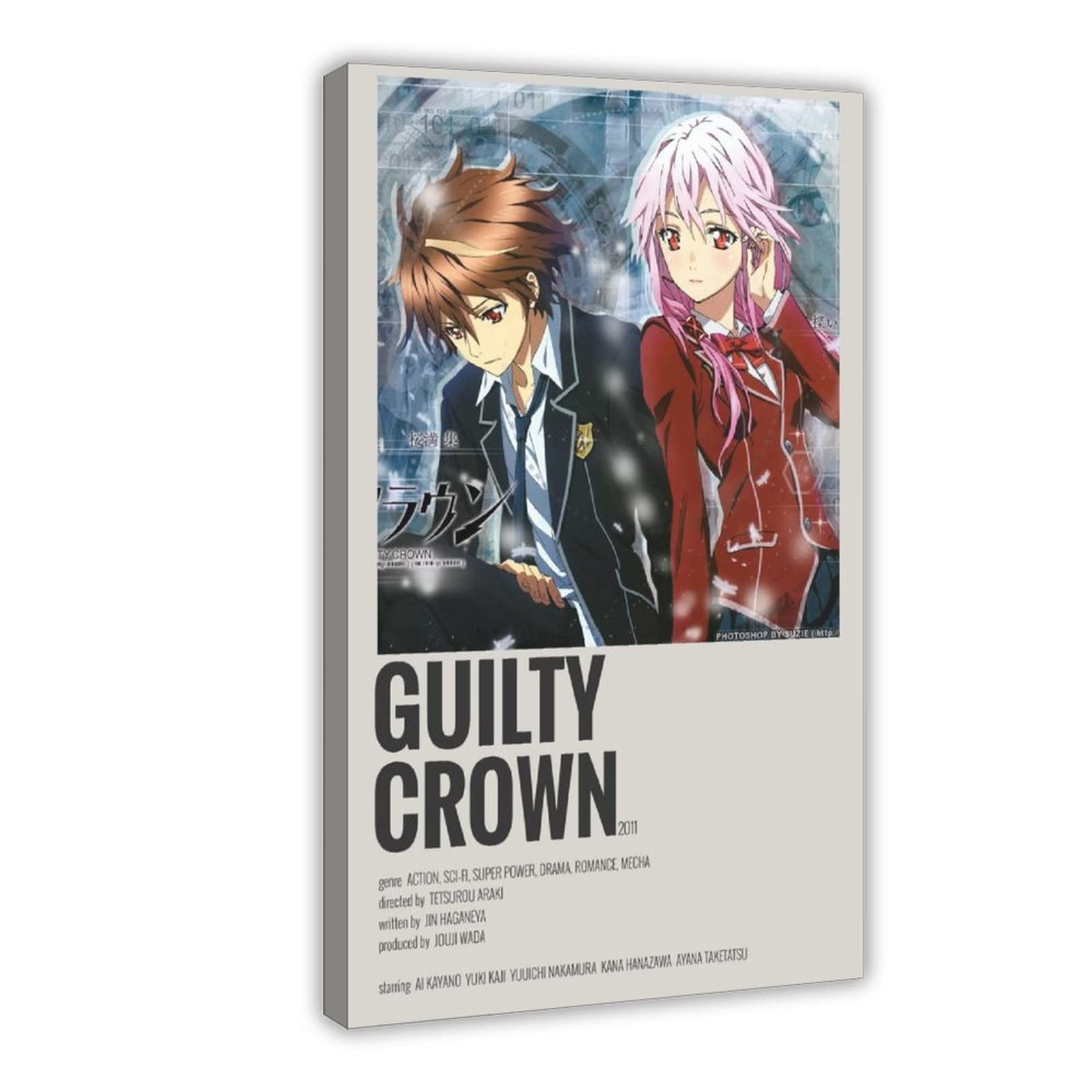 FISH DRAGATE Guilty Crown Poster 3 Canvas Poster Wall Art Decor Print Picture Paintings for Living Room Bedroom Decoration Frame-style 24x36inch(60x90cm)