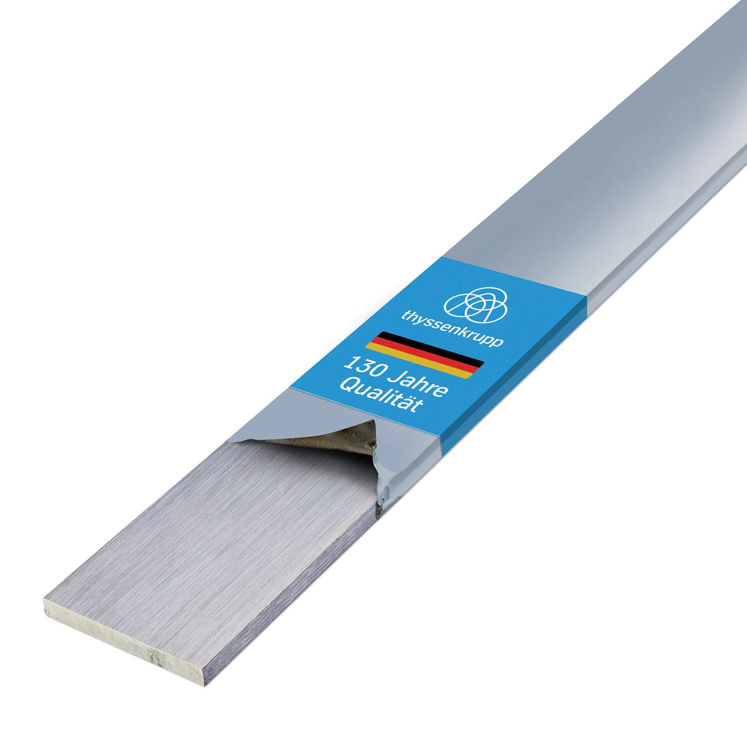 thyssenkrupp Flachprofil Edelstahl geschliffen K240 – Flachstahl Flachstange Flachmaterial – 1.4301 AISI 304 V2A – 40 x 5 mm, Länge 1500 mm