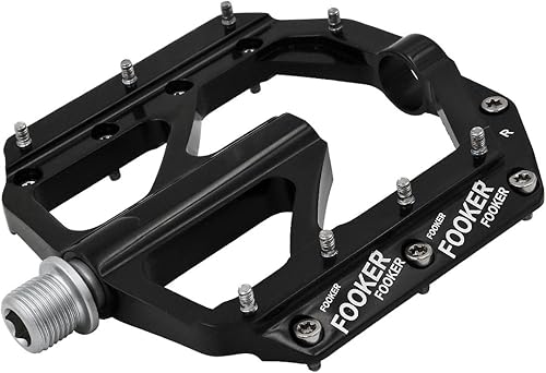 FOOKER - Pedales de bicicleta de montaña, antideslizantes, pedales planos de aleación de 916 pulgadas, 3 rodamientos para bicicleta de carretera,