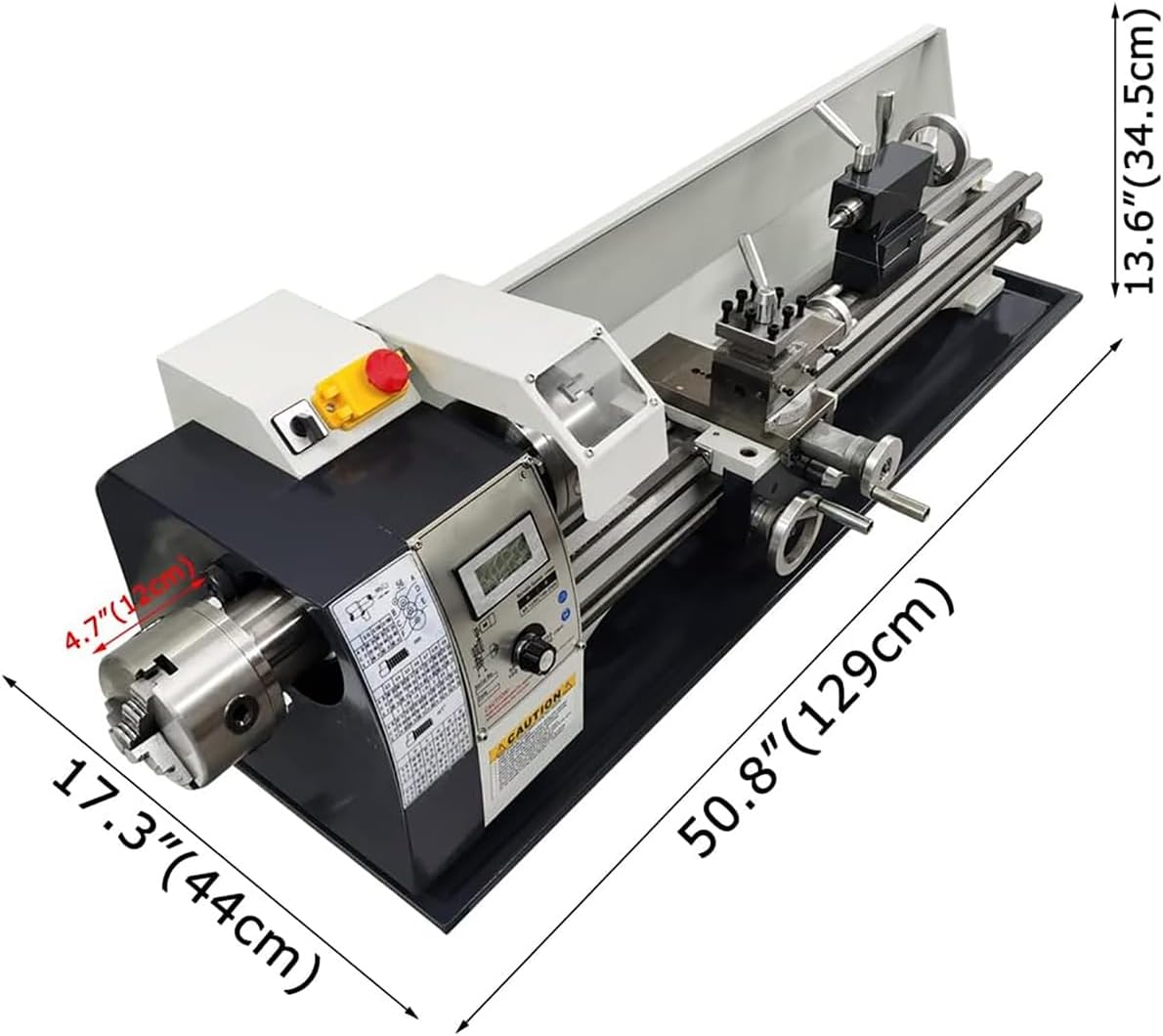 Mini Metal Lathe Machine, 900W Precision Benchtop Power Metal Lathe, 50-2500 RPM Continuously Variable Speed, with Metal Chuck Tool Box for Processing Precision Parts Metal Turning