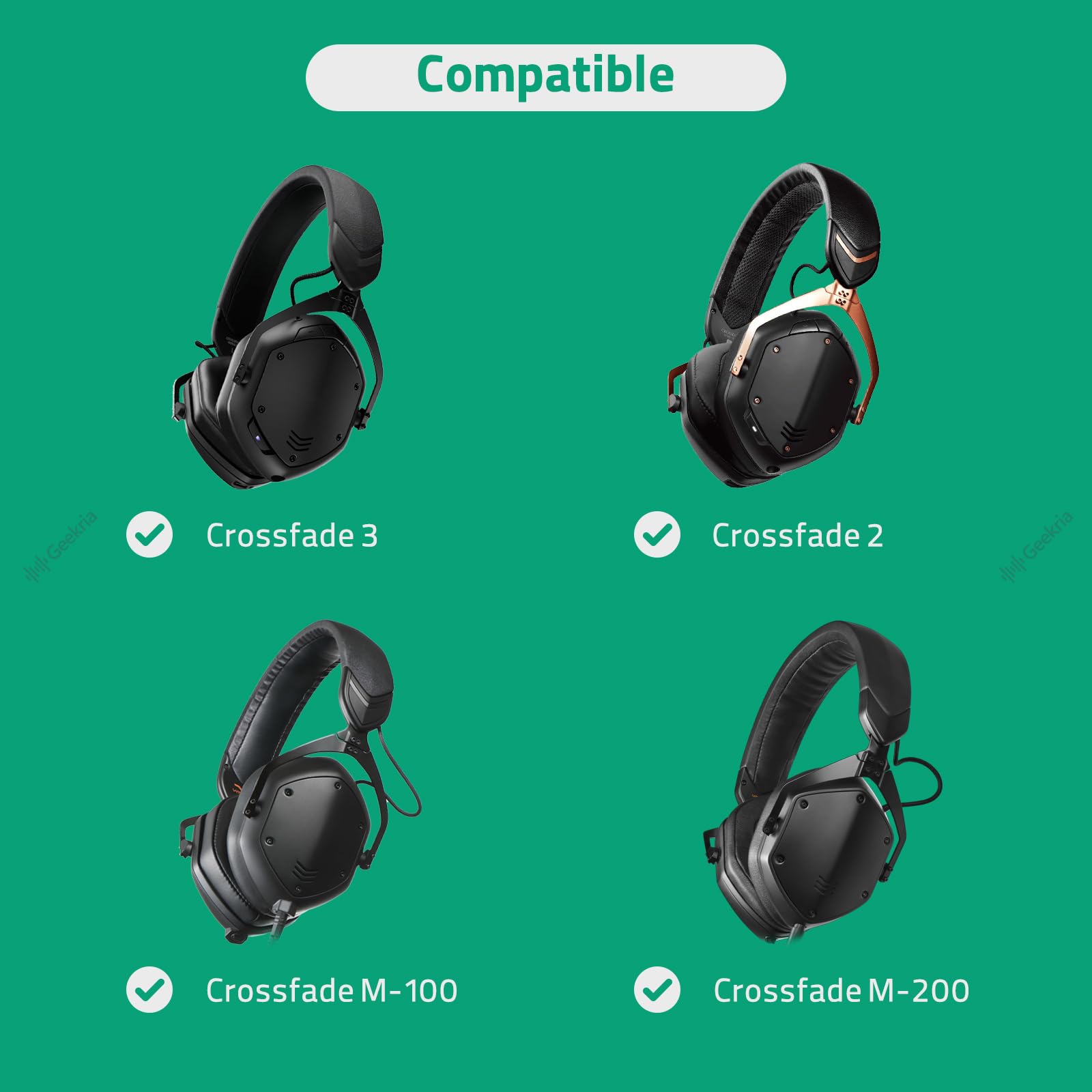 Cavo Audio GEEKRIA Per V-MODA Crossfade LP E Crossfade 2 – Sostituto Stereo In Nylon Intrecciato Da 3,5 Mm, Lunghezza 1,2 M