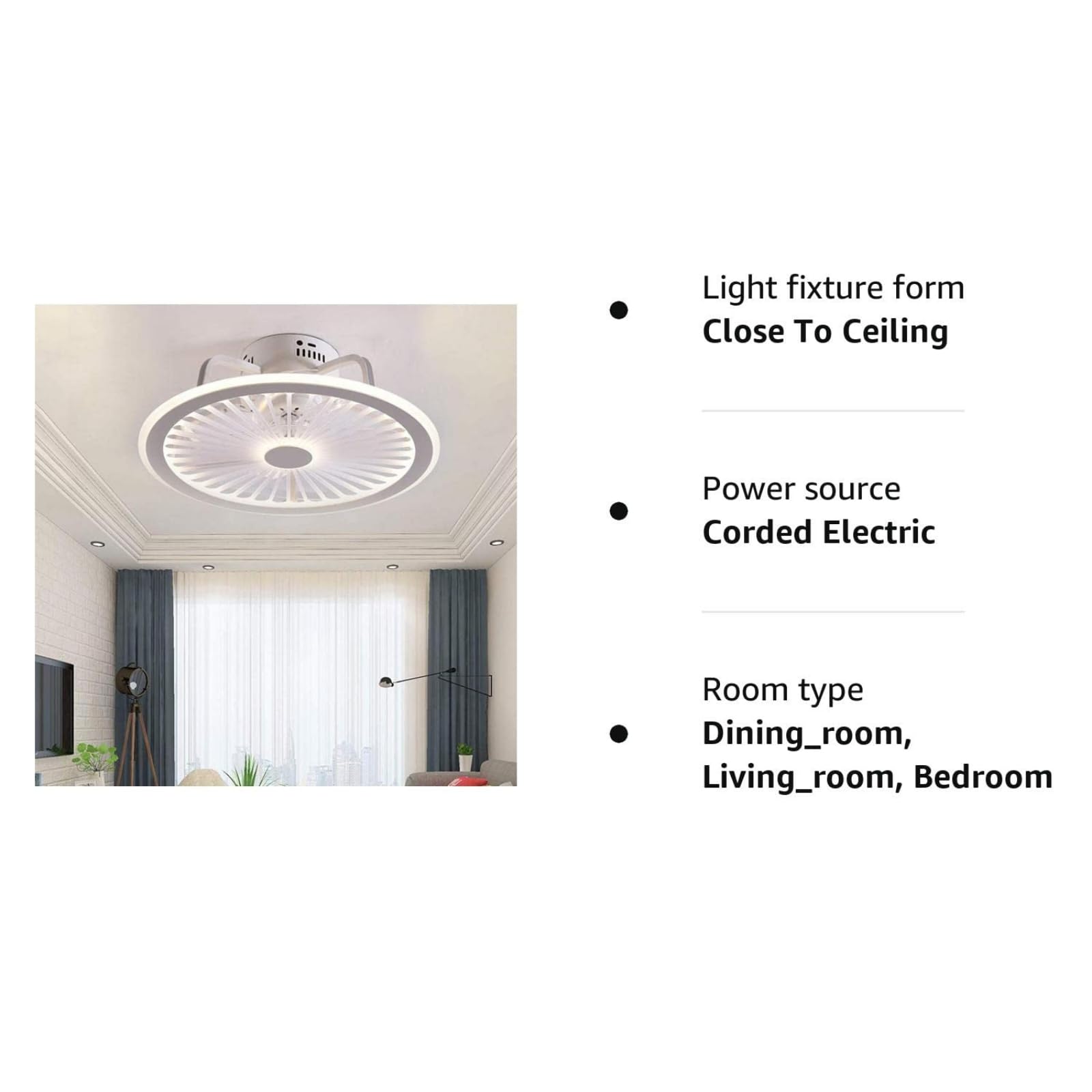 Wyciszenie wentylatora sufitowego z aplikacją oświetleniową LED i pilotem zdalnego sterowania Ultra-cienka lampa sufitowa 18 cm niewidzialna cicha 40 W Wentylatory o zmiennej intensywności lampy