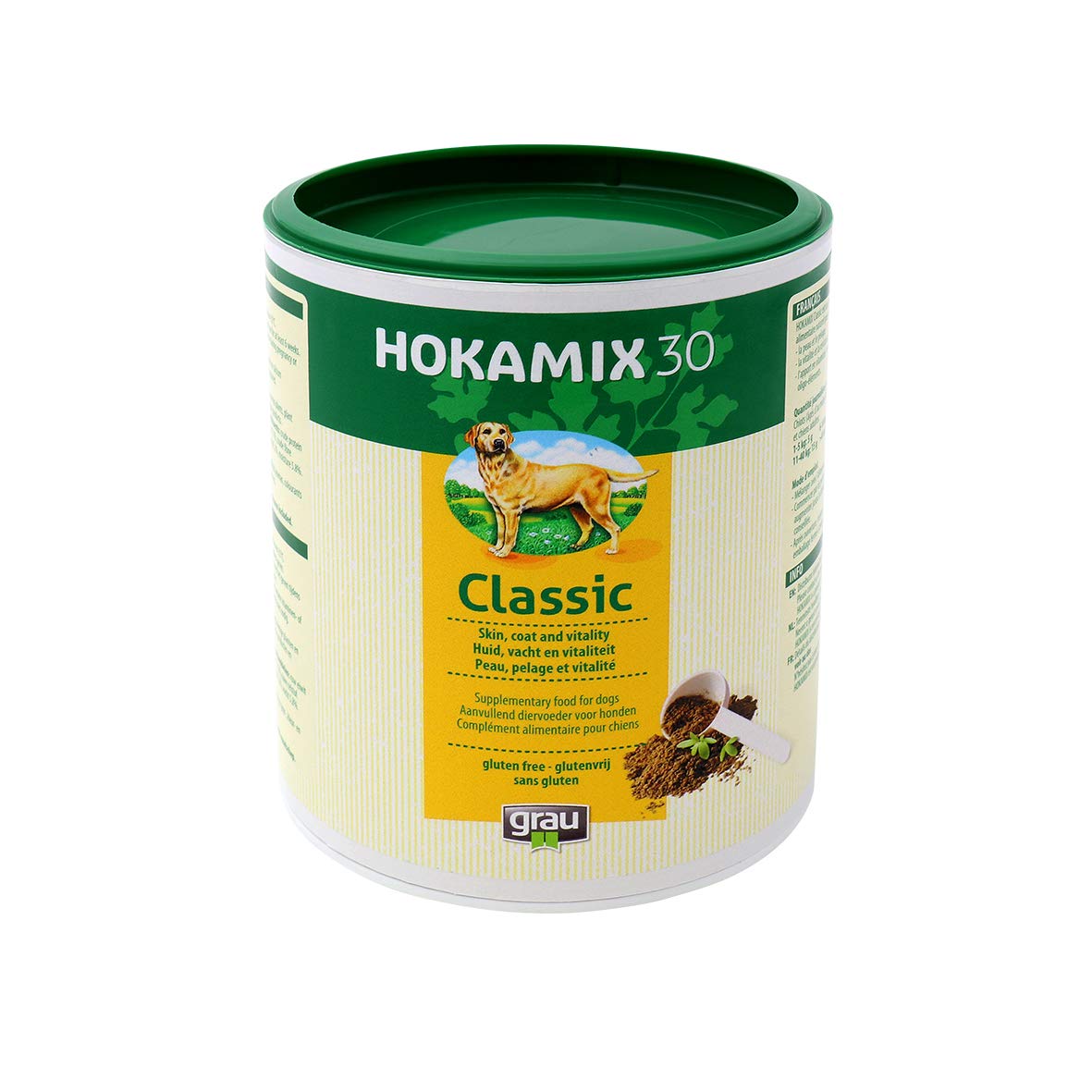 GRAU - das Original - HOKAMIX30 Classic Pulver, Alleskönner-Kräutermischung für Hunde, 30 wichtige Kräuter zur Vorsorge, 1er Pack (1 x 400 g), Ergänzungsfuttermittel für Hunde
