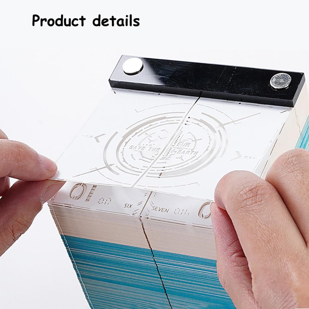 Abreißbarer 3D-Papierkunst-Notizblock-Tischkalende 3D-Kalender, Abreißkalender 2025, 3D-Papierschnitzkalender mit Erdthema, Kunstwerk-Ornamente, (Blu)