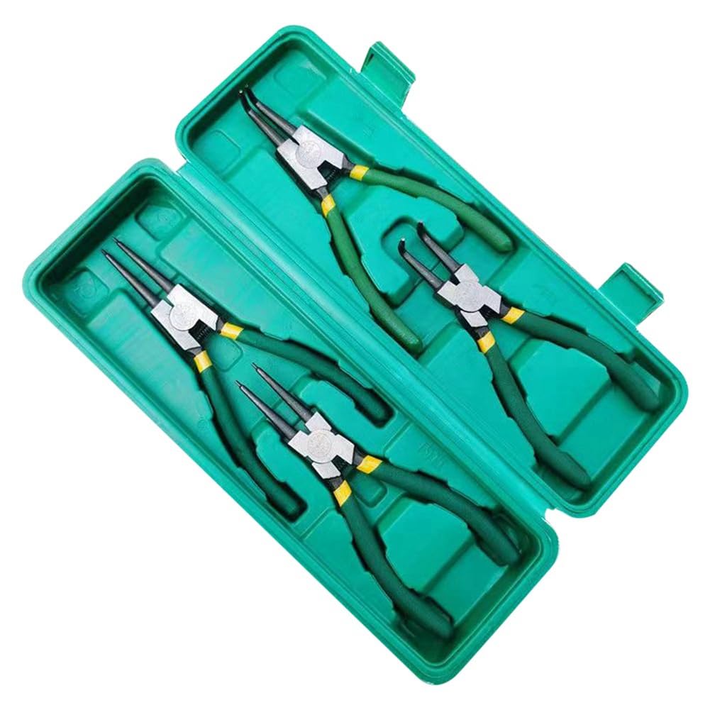 Ctrlzs Circlip Plier Set 7 Inches External Internal Staight Bent Pliers Kit Multifunctional Retaining Snap Ring Remover Tool