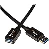 Amazon Basics USB-A 3.0 Extension Cable, 4.8Gbps High-Speed, Male to Female Gold-Plated Connectors, 6.5 Foot, Black