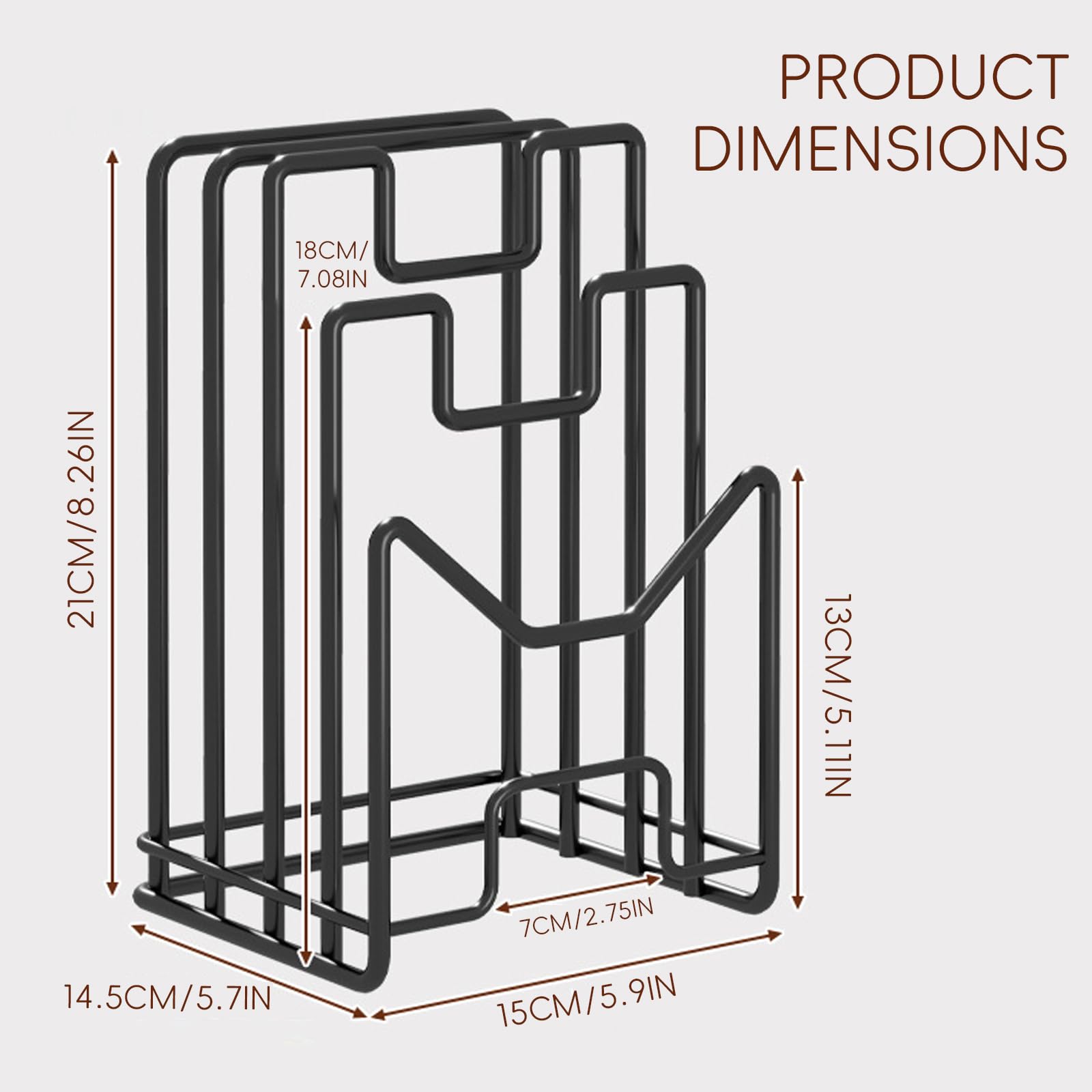 Soporte Bandejas Cocina Soporte Tabla Cocina De Metal, Organizador De Tabla De Cortar con 4 Compartimentos para tapas De Ollas, Espátulas, Platos, Bandejas para Hornear