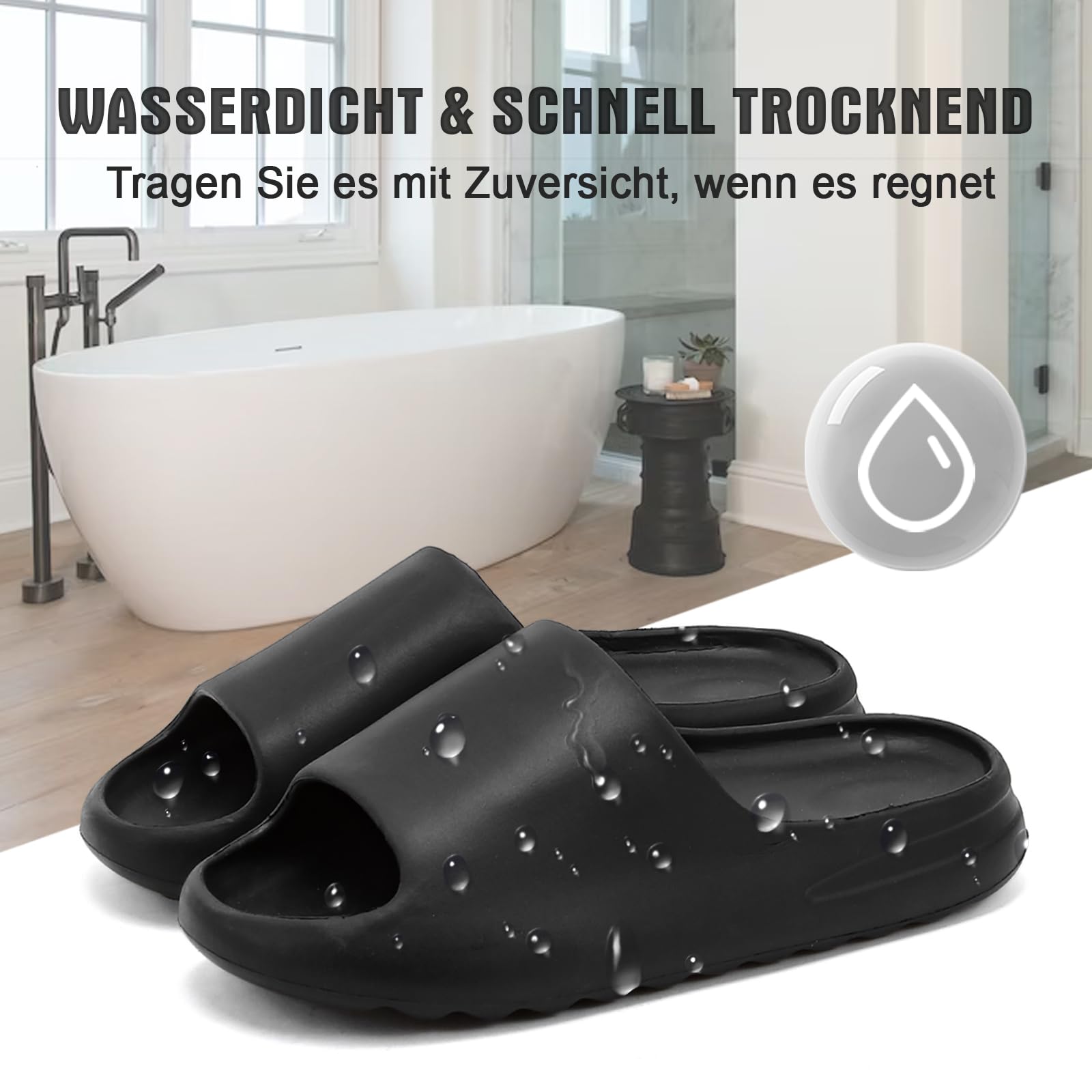 Rumkok Slides Donna Uomo, Estive Mare In Gomma Antiscivolo Slippers, Suola Spessa Piscina Scarpe Ciabatte