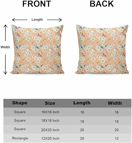Miniatura 6 de Pack of 2 Cotton Throw Pillow Covers, Easter Bunny Eggs Daisy Soft Square Pillow Covers Home Decoration Pillowcases for Living Room Bedroom Couch