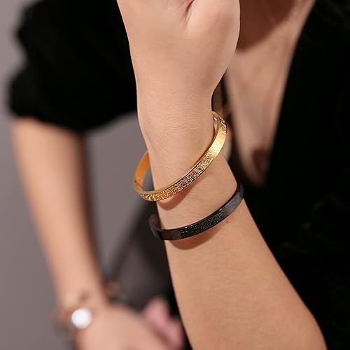Miniatura 6 de Qitian Regalos de joyería islámica para mujeres, pulseras de oro de Allah Ayatul Kursi árabe para mujeres y hombres, Islam, Eid Ramadán, regalos de