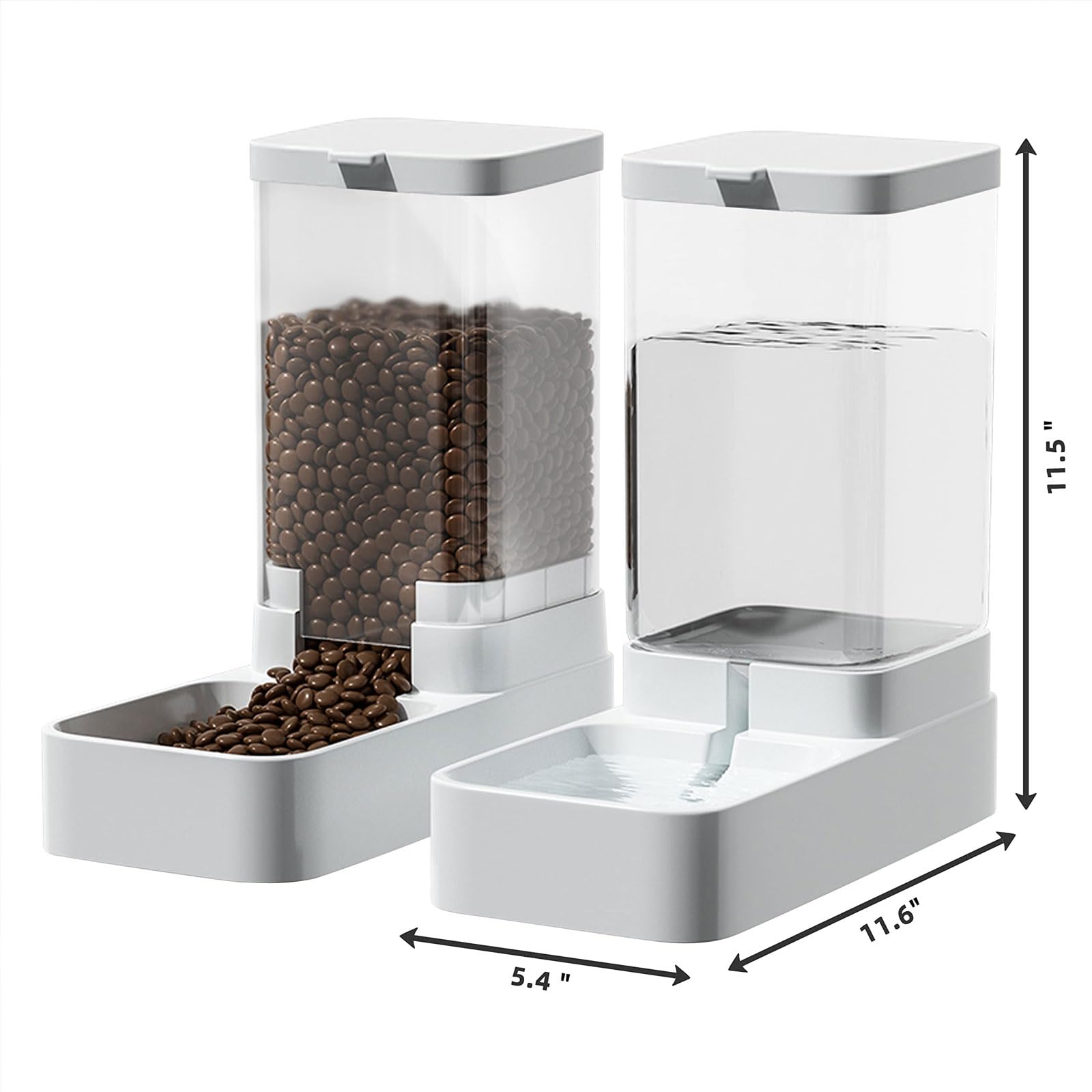 Set Dispensador Auto Comida Agua Gran Capacidad 3.8L Blanco