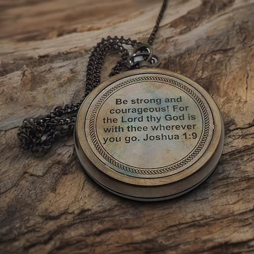 Miniatura 5 de Brass Compass with Psalm 328 - Inspirational Graduation Gift 2025, First Communion Gift for Boys, Religious Confirmation Gift, Faith-Based Keepsake