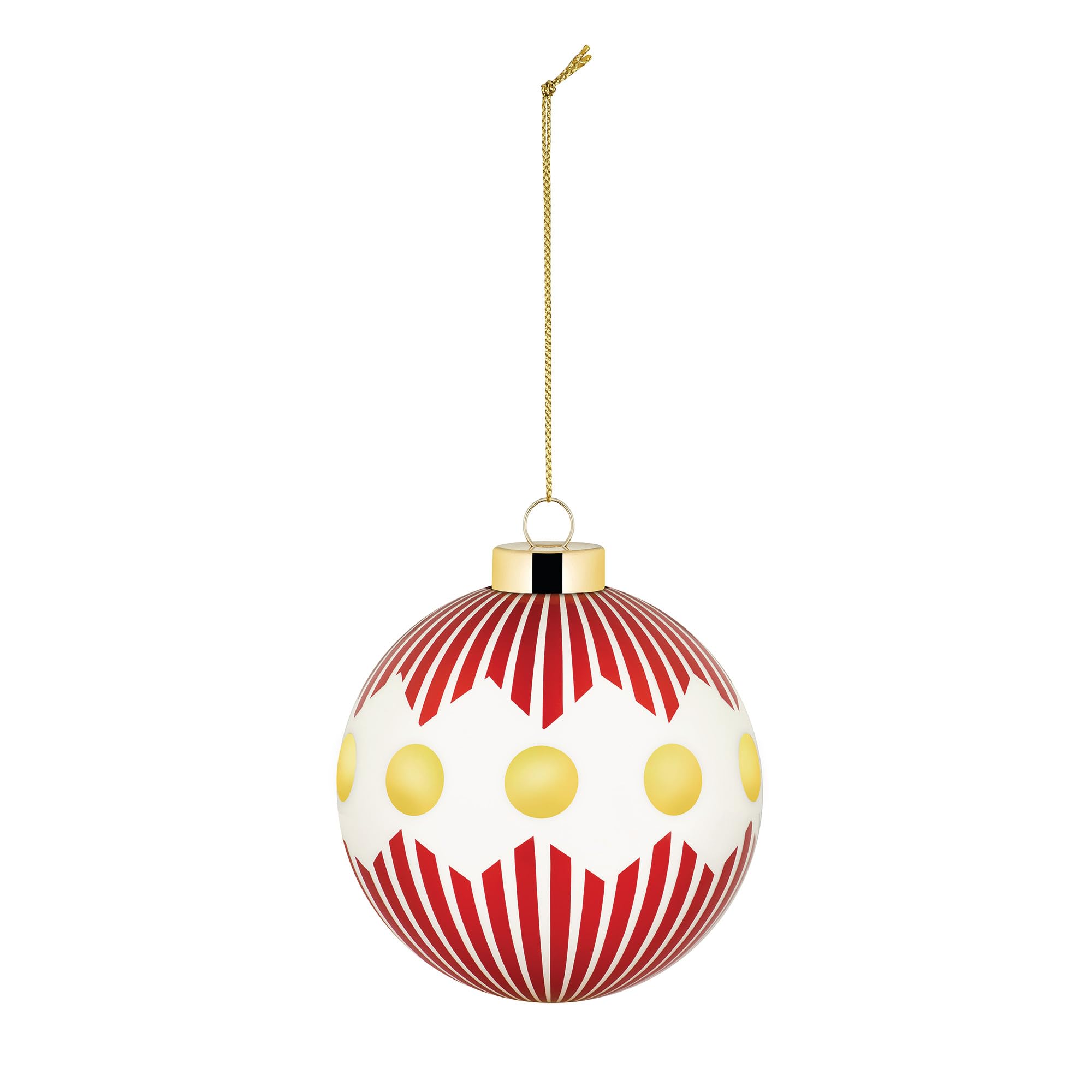 Alessi Delight NZ04 1, Christmas Tree Bauble, in Blown Glass, Diameter 9 cm, Red, White, Gold