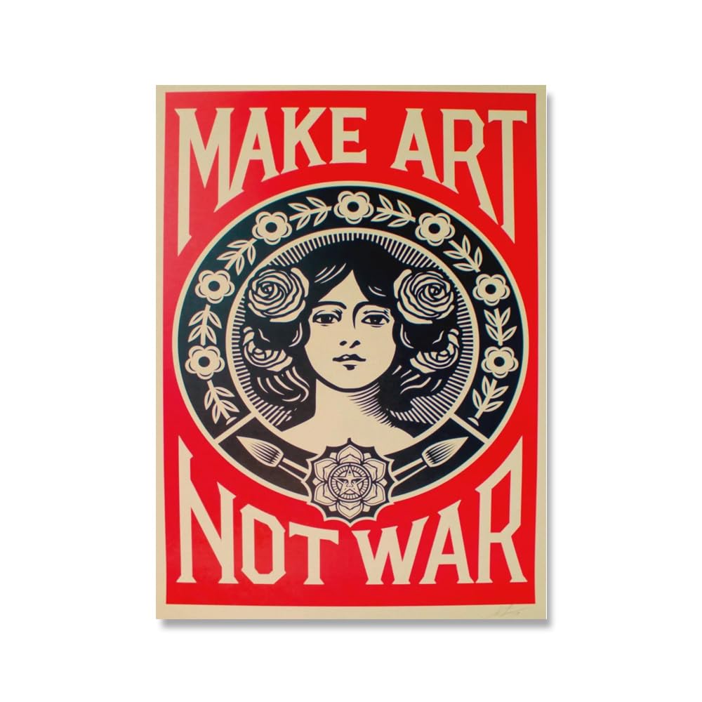 Toile Make Art Not War affiche murale anti-reflet de qualite superieure pour salon moderne 50x70