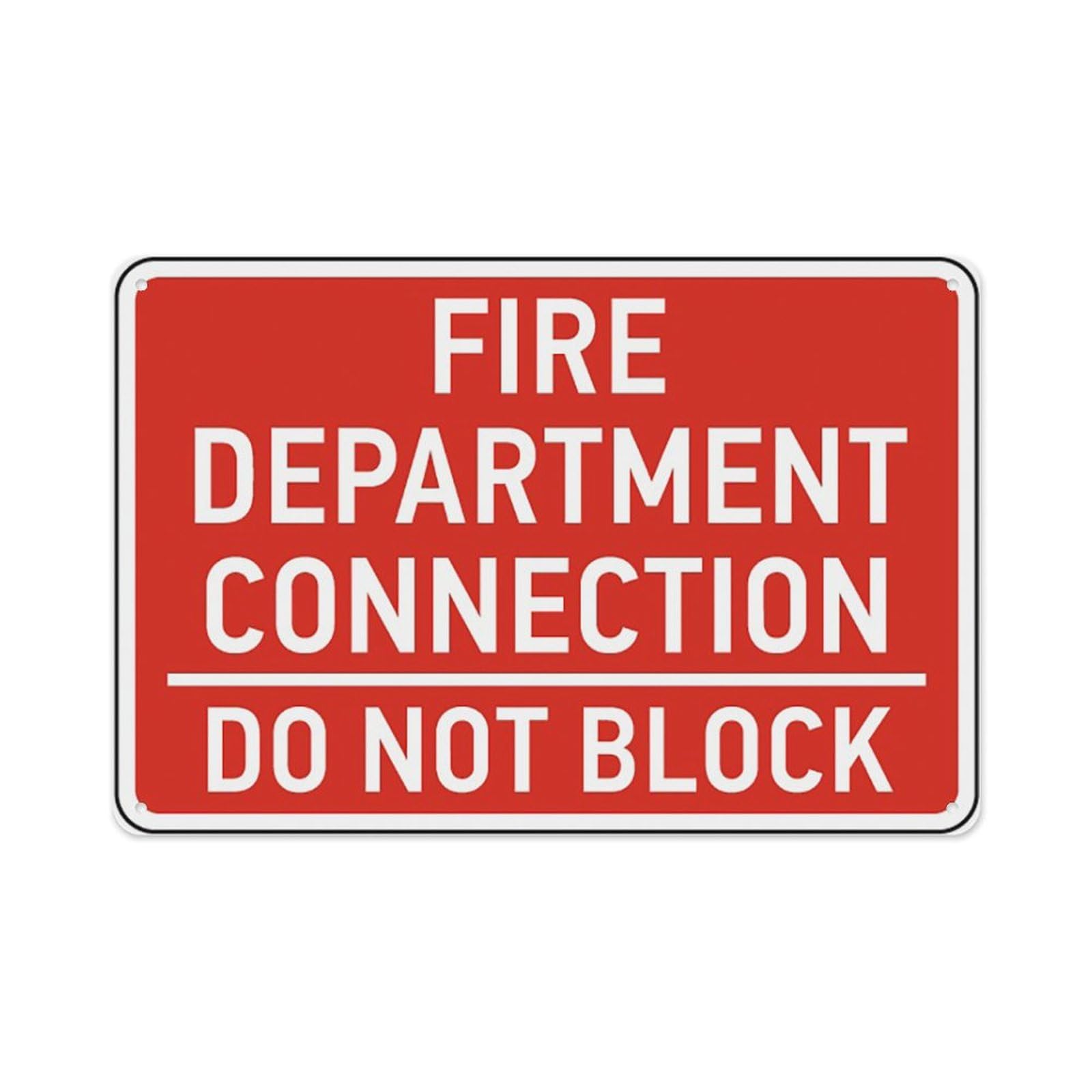 peiyeety Fire Department Connection Sign Aluminum Tin Warning Signs For Home Outdoor Garden 8X12 Inches
