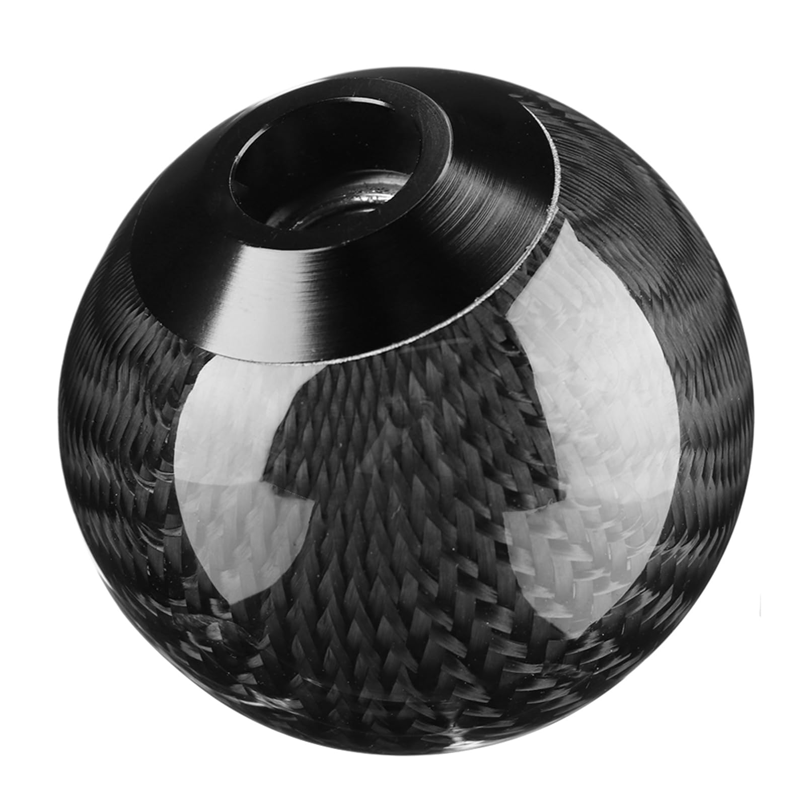 Jelquix Black Carbon Fiber Car Gear Shift Knob Manual Shifter For Universal Modification (Black)