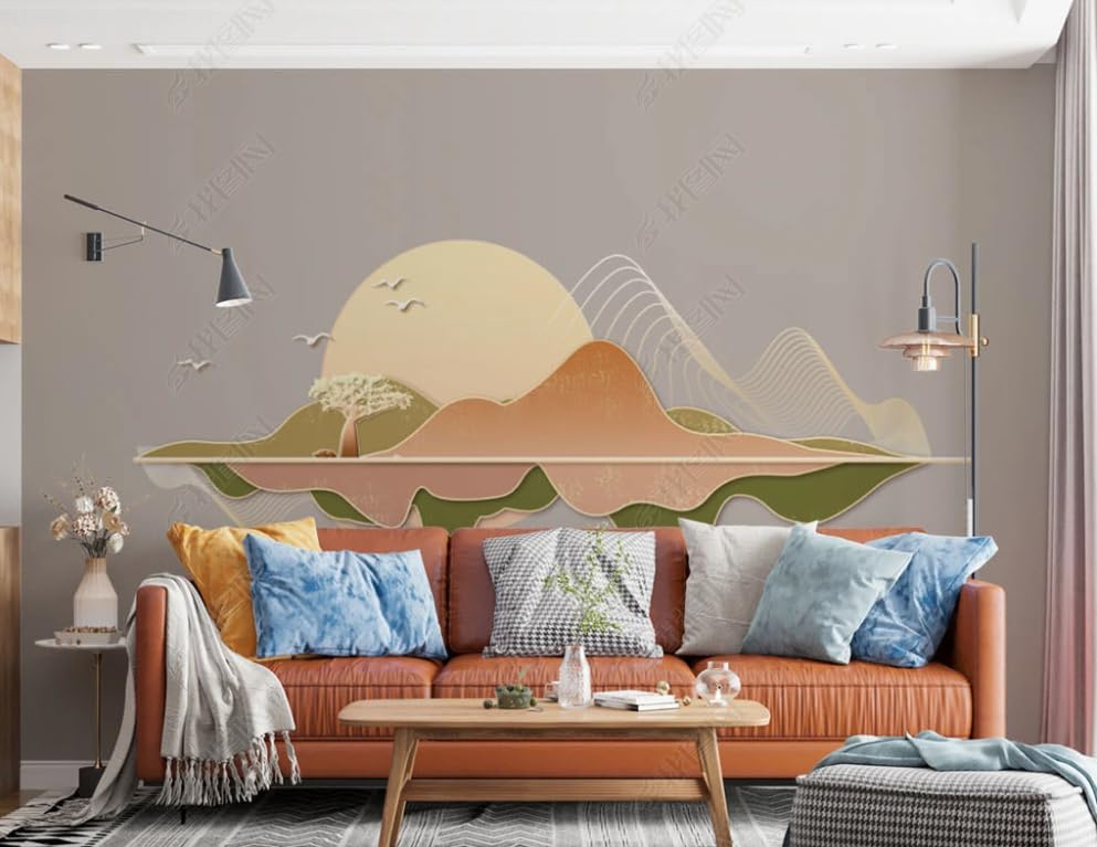 Papier peint intissé sur les branches de la lune poster mural salon 250x175 cm