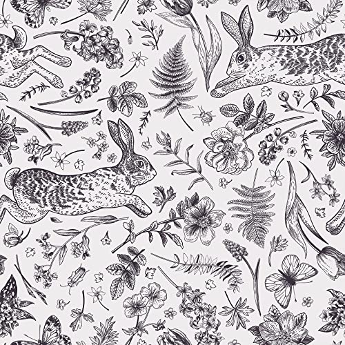 Papier peint floral noir et blanc pour rénover meuble usé