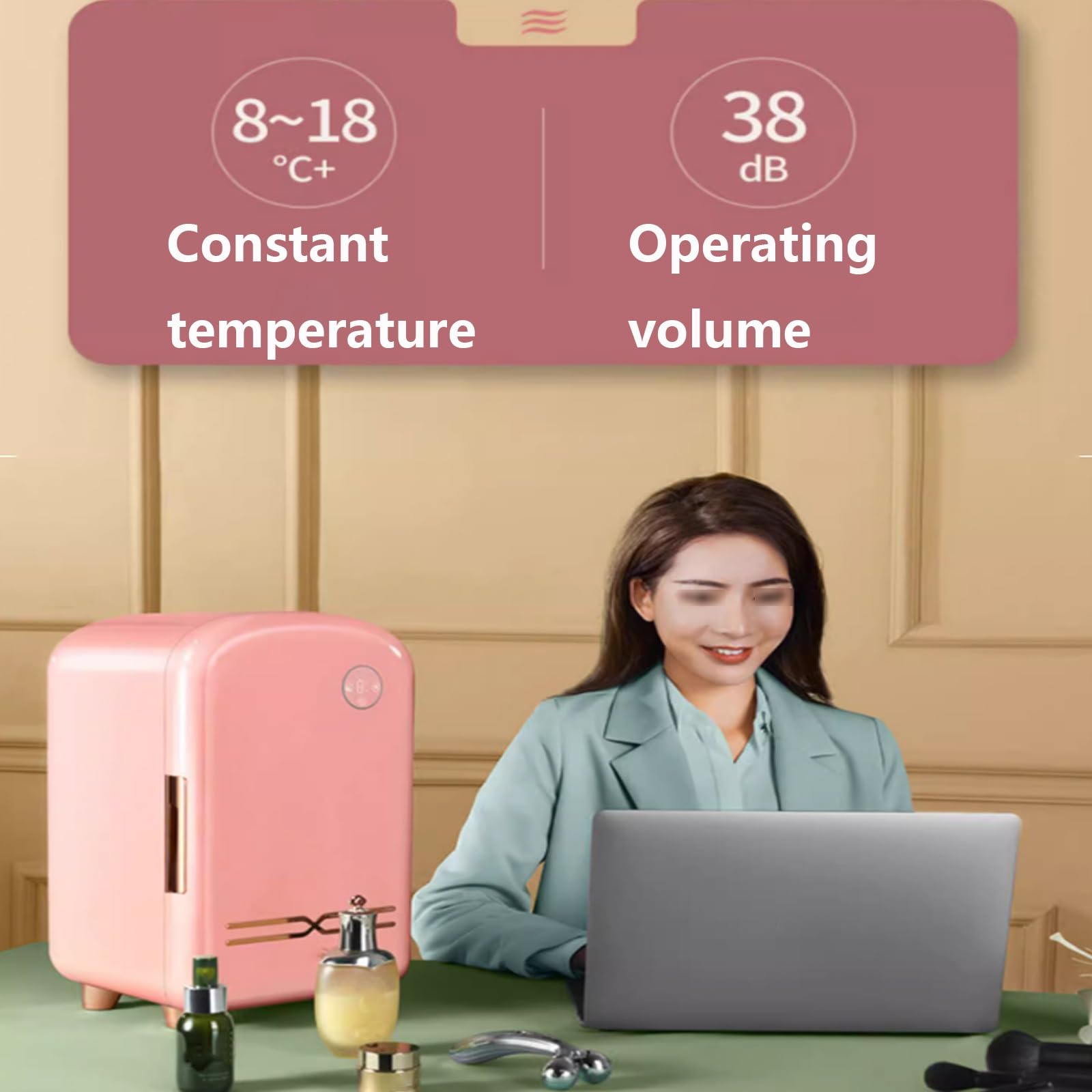 Amazon.co.jp: 12L ピンクビューティーメイク冷蔵庫 8-18℃一定温度