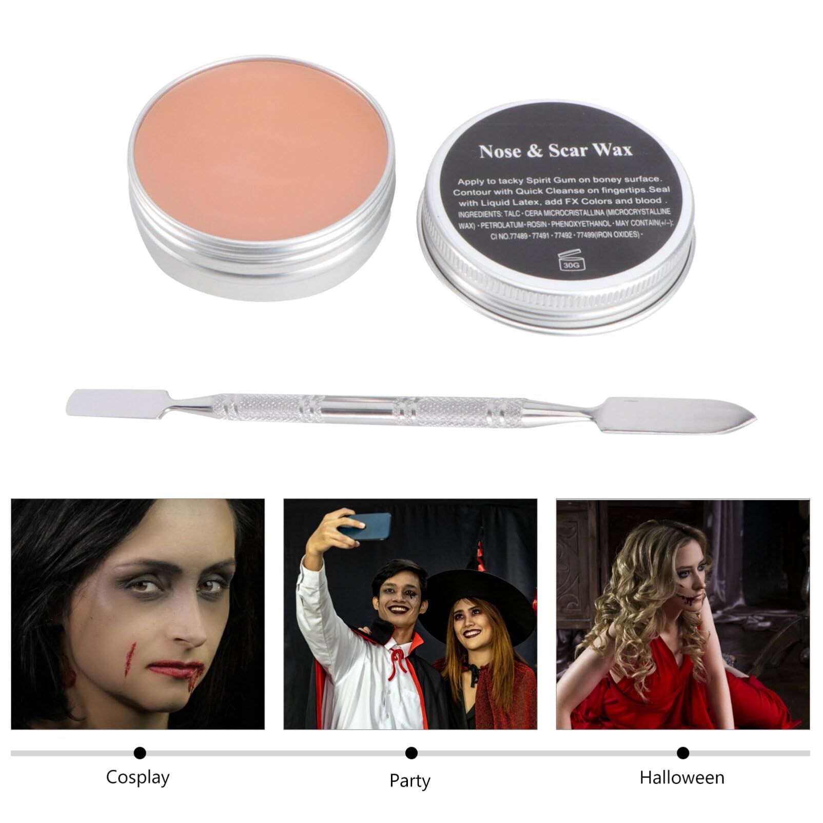 Luxshiny Sangre Falsa Para La Boca Kit De Maquillaje De Halloween Kit De Maquillaje De Cicatriz Masilla Facial Para Efectos Especiales Kits De Maquillaje De Halloween Modelado Ojo Falso
