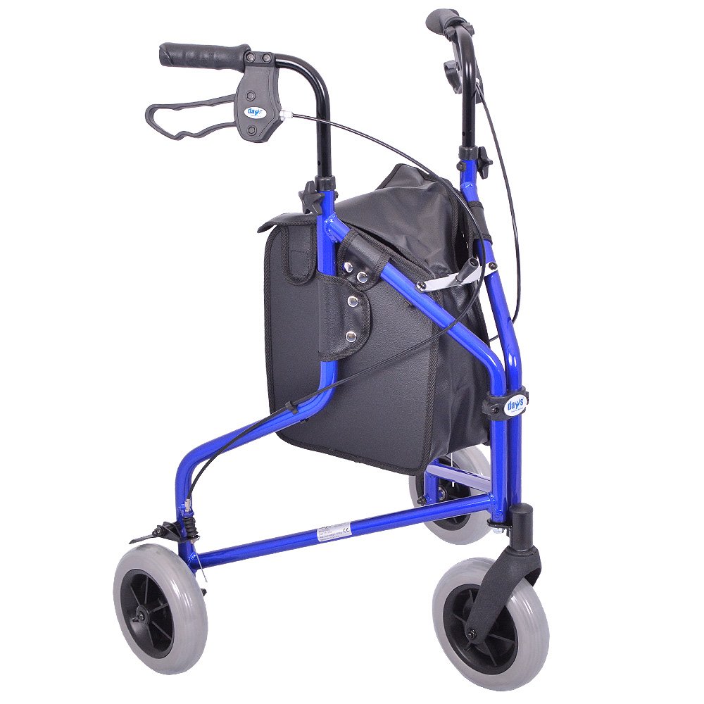 Lightweight Aluminium Tri-Walker with Loop Brakes in Blue