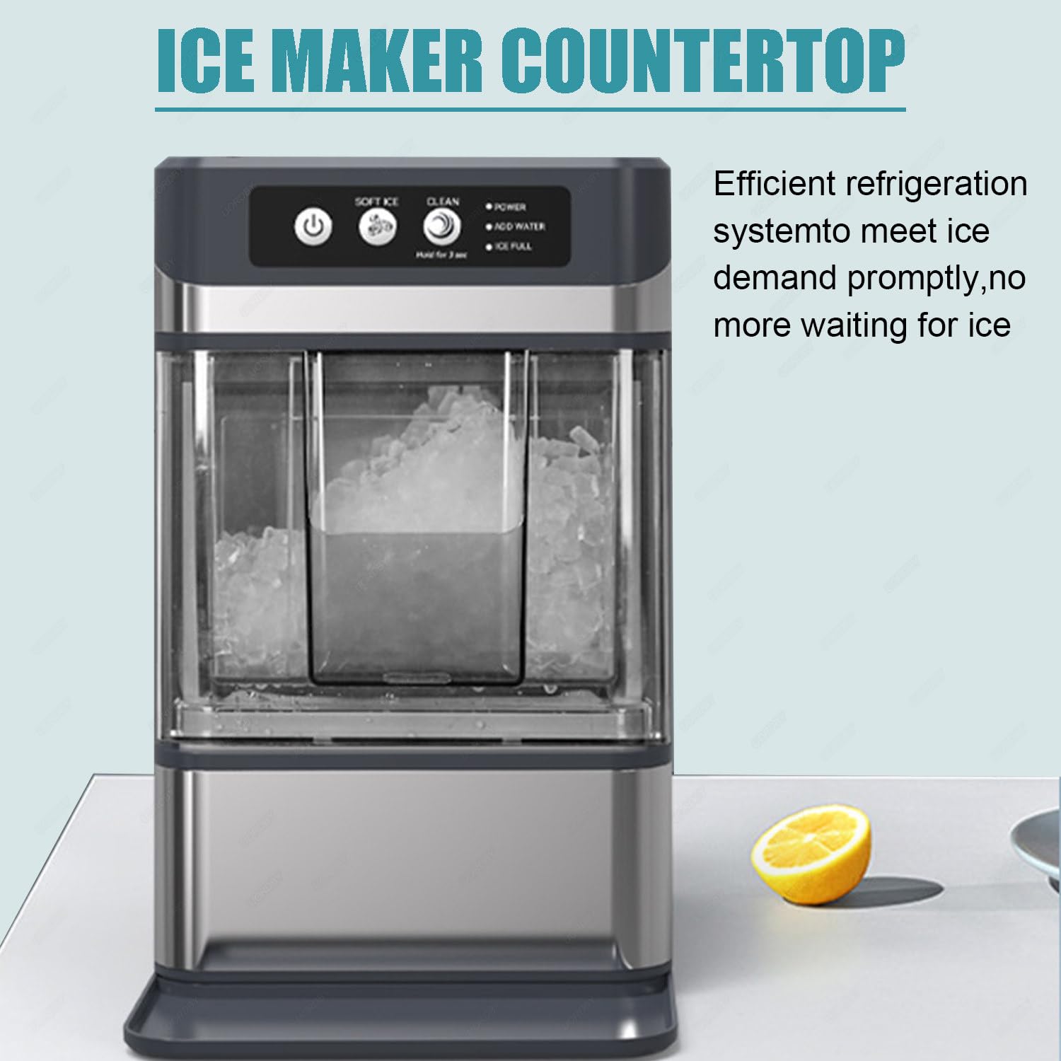 Nugget Ice Maker Countertop, Chewable Ice Maker, Self-Cleaning Portable Ice Maker Built-In Water Reservoir For Countertops In Kitchens, Offices, Bars, Or Small Cafes Withwatertank on Fridge.com - View 6