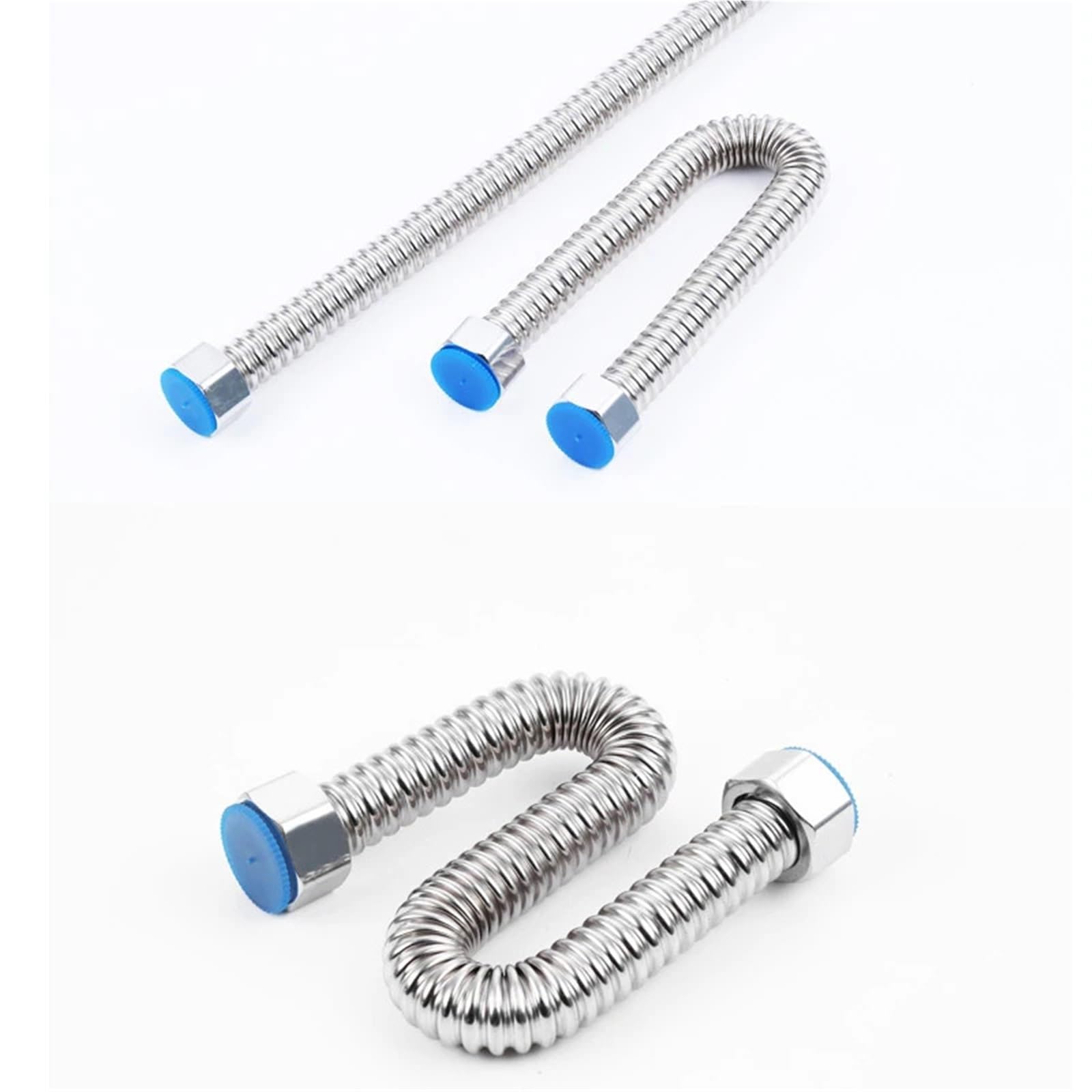 Tubos Corrugados De Acero Inoxidable Manguera de plomería trenzada 1/2" for lavabo e inodoro acero inoxidable 304, calentador baño. Conexión tuberías corrugadas con llave inglesa