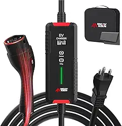 MCEVKELN Carregador para Carro Elétrico Portátil, 3,5KW 16A 85-264V Type 2, Cabo de 5M,Carregador EV Tipo 2 para Carros Elétricos e Híbridos,Uso interno/externo,IEC62196-2 (3.5KW-16A-13A-10A-8A-6A)