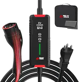 Carregador para Carro Elétrico Portátil, 3,5KW 16A 85-264V Type 2, Cabo de 5M,Carregador EV Tipo 2 para Carros Elétricos e Híbridos,Uso interno/externo,IEC62196-2 (3.5KW-16A-13A-10A-8A-6A)