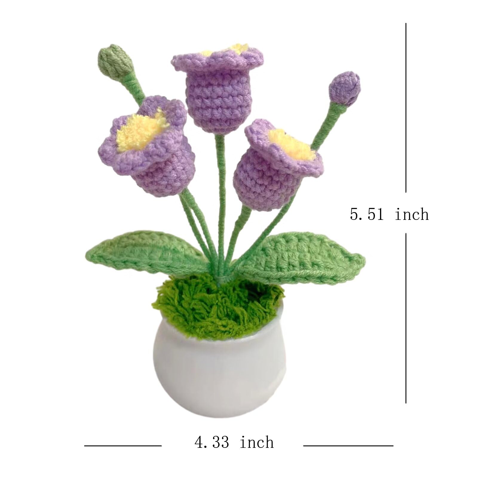 Amazon.com: Lovmeety Knitted Potted Lily of The Valley Flowers