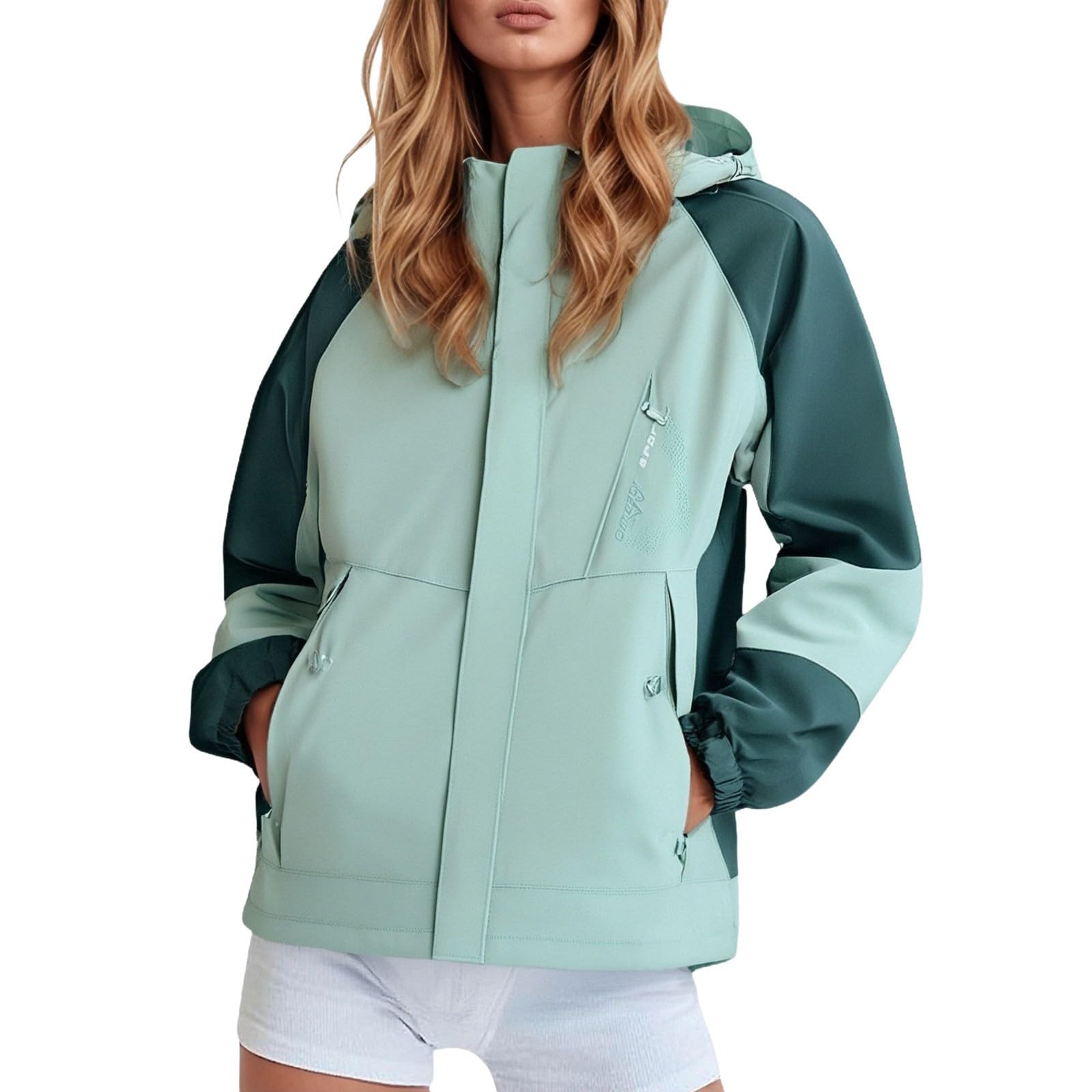 Veste softshell légère pour femme coupe-vent imperméable avec capuche - 5