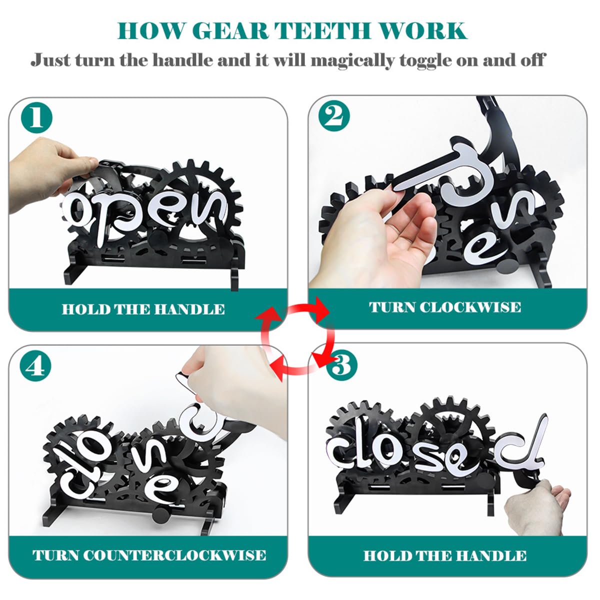 Amazon | オープンクローズ看板 サインボード ギア open closed 変換