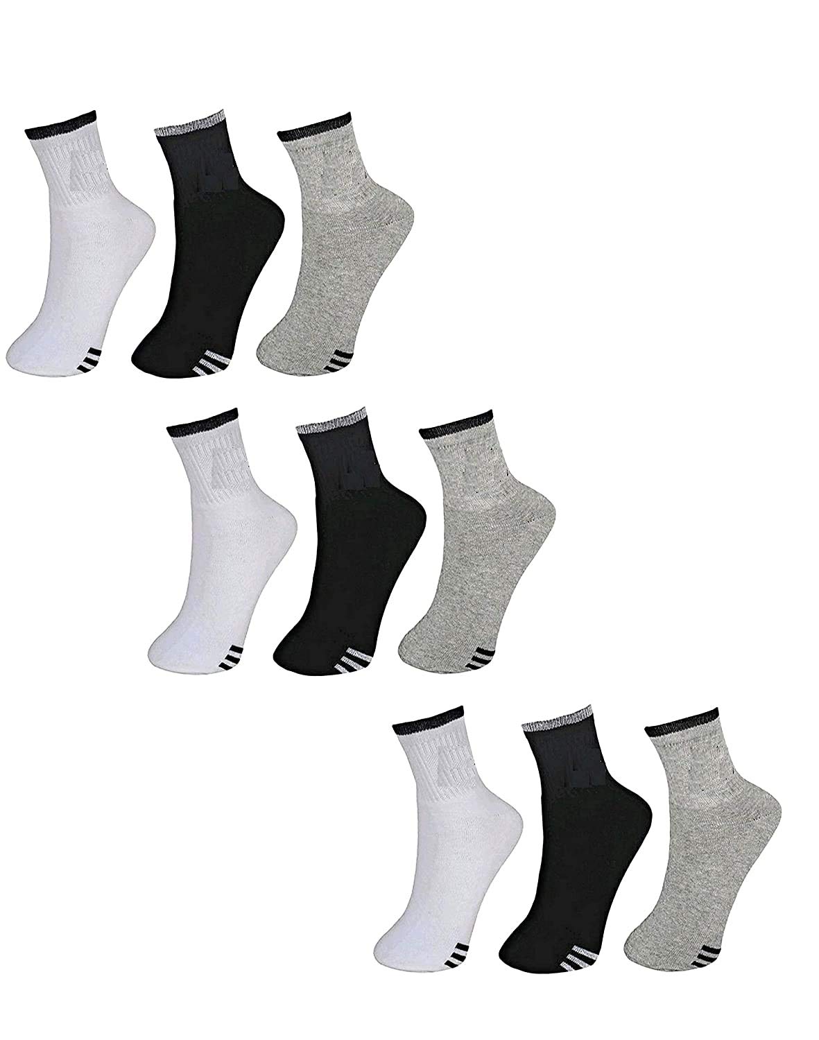 Unisex All Purpose Solid Color Formal Casual Sports Athletic Gym Workout Running Ankle Length Opaque Socks (Set of 9)-image-39