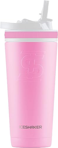 Miniatura 1 de Ice Shaker Botella deportiva de 26 onzas, botella de agua de acero inoxidable con tapa con popote, como se ve en Shark Tank, botella de agua aislada