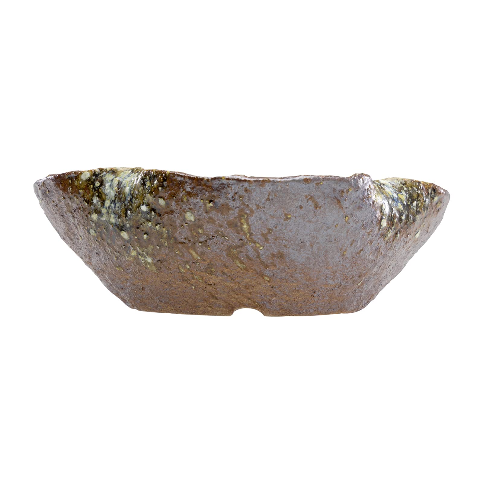 Wazakura Shigaraki Vaso per Bonsai in Ceramica a Forma di Foglia Fatto a Mano con Foro di Drenaggio 15cm Realizzato in Giappone, Ciotola per Piante Grasse - Marrone