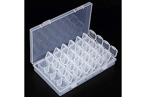 28-Slot Clear Plastic Organizer Box for Glitter, Jewelry and Small Accessories