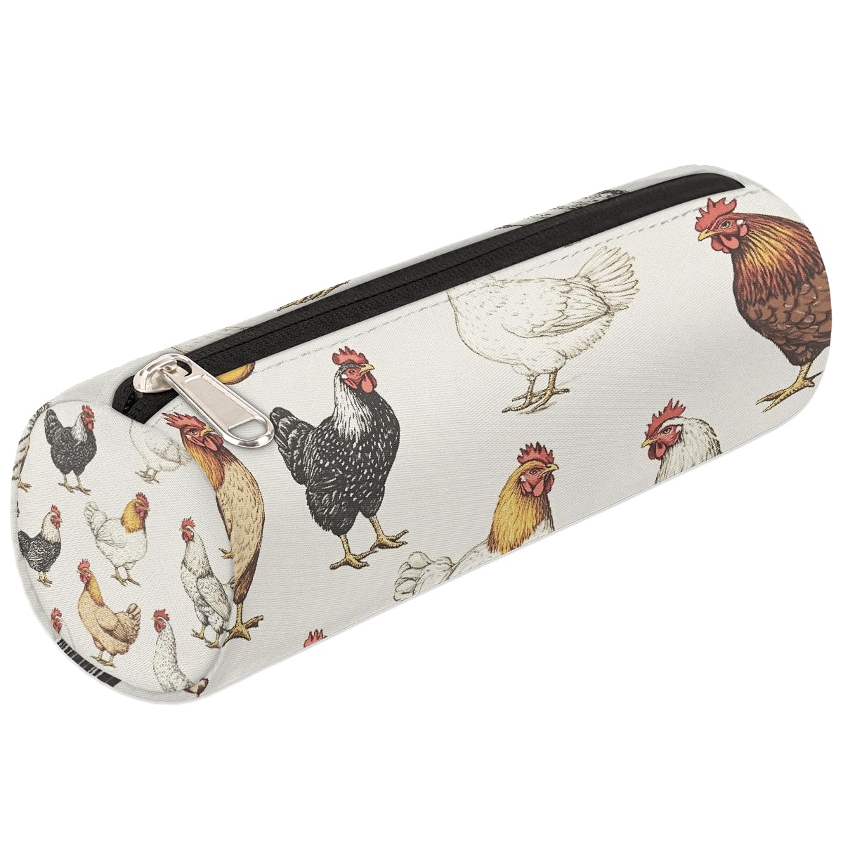 VQUVQV Boys Girls Pencil Case, Chickens Zippered Pen Case for Stationery Toiletries Makeup Office Supplies, Portable Cosmetics Bag