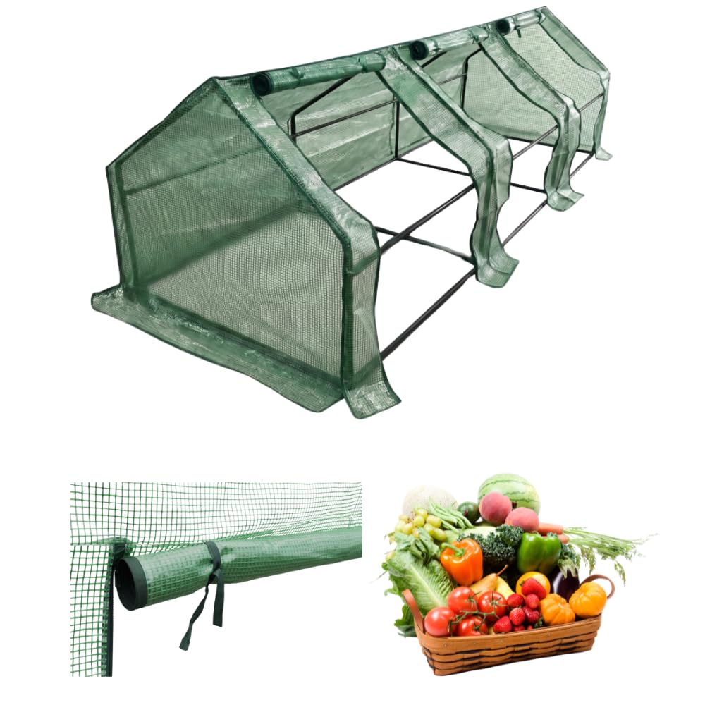 Wolnostojąca mini szklarnia ogrodowa PE 140 g, M2, 270 x 95 x 95 cm, do warzyw i ziół