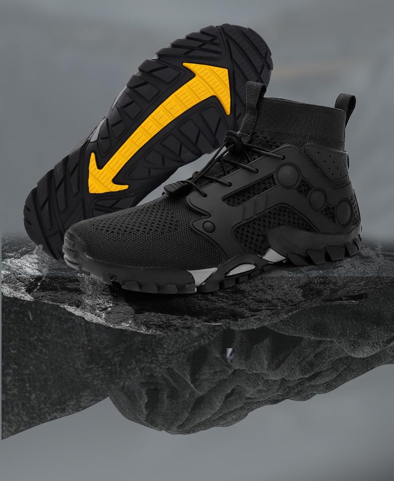 Large Size Men's High Top Hiking Boots - Waterproof Outdoor Shoes with Non-Slip Sole, Breathable Quick-Dry Aqua Shoes for Fishing, Climbing & Trail Running3