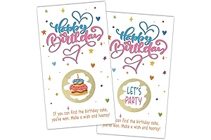 32-Pack Birthday Scratch-Off Game Cards for Kids, Teens, Adults